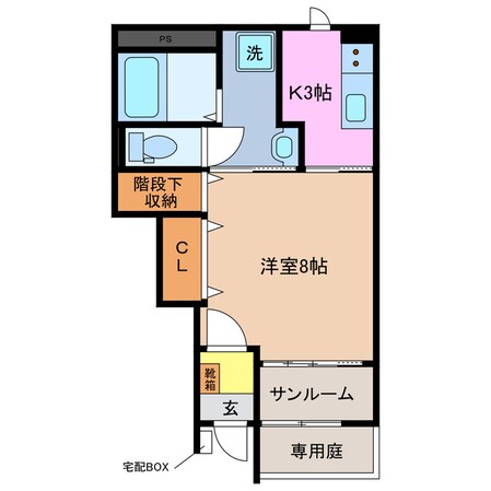 大矢知駅 徒歩18分 1階の物件間取画像